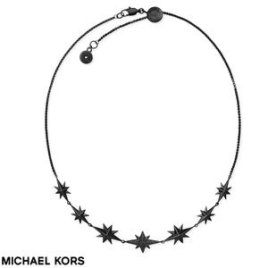 MICHAEL KORS BLACK STARBURST PAVÉ CHOKER NECKLACE